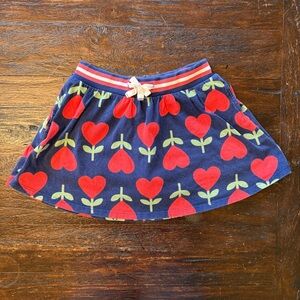 Mini Boden Cotton Jersey Skort Navy Hearts 7-8y (128cm)